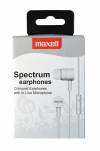 Maxell Spectrum In Line Microphone Earphones White 303621